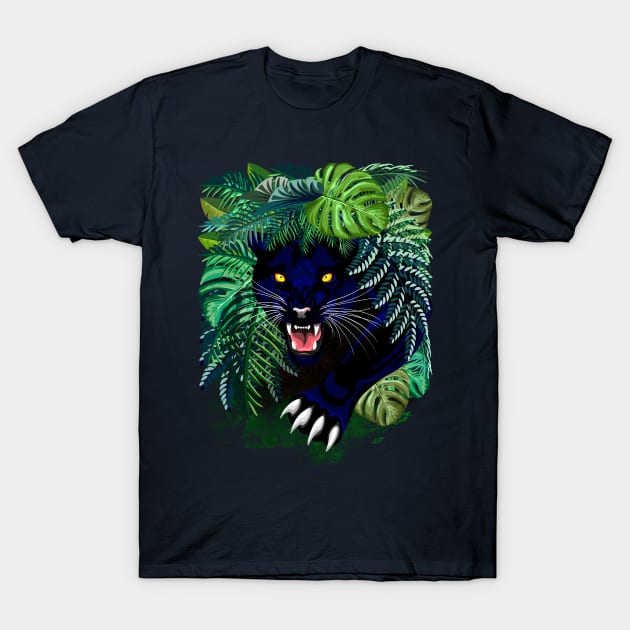 Black Panther Spirit T-Shirt by BluedarkArt